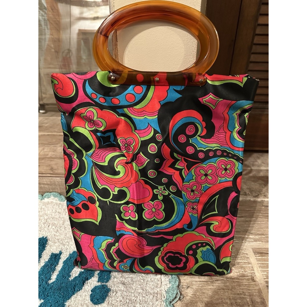 CLASSIC PSYCHODELIC DESIGN STOCKO PURSE HANDBAG COMBO MOD POP MUST SEE